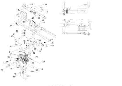 Drive Diagram and Parts List for XT2-GX54KH (14AQA6CA210)(2017) Cub Cadet Lawn Tractor